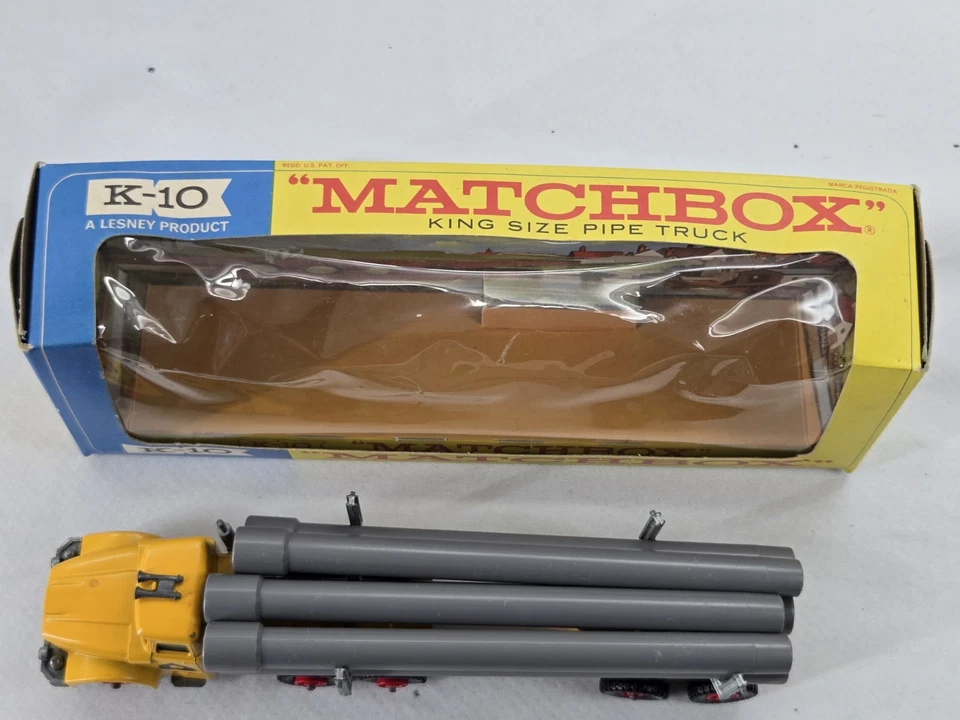 VINTAGE MATCHBOX KING SIZE K -10 PIPE TRUCK With Original Box - Image 3 of 4