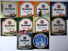 10 ältere Etiketten, Brauerei Bischofshof, Regensburg, Bayern,