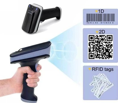 Bluetooth UHF RFID Reader Handheld Terminal 2D Barcode Scanner for Supermarket