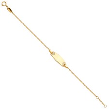 GOLD - 14K Yellow Gold Baby ID Bracelet - 5.5 0.5"