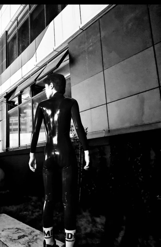 Latex Rubber Herren Catsuit Overall Anzug Handmade Gay Pride Slave BDSM Gear - Bild 2 von 4