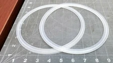 (2) 6" Tri Clamp Platinum Silicone Sanitary Gaskets FDA & USP 6.43"ID [B4B2]