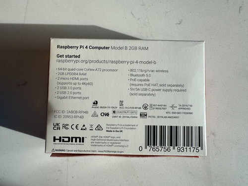 CanaKit Raspberry Pi 4 - 2GB Extreme Kit - 128GB SD Card - New-Open Box - Afbeelding 2 van 13