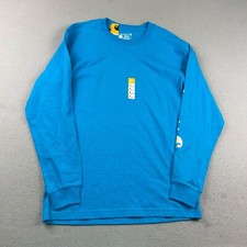 Carhartt Shirt Mens Small Blue Relaxed Fit Crew Neck Long Sleeves Tee NWT