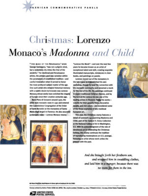 723 37c Madonna and Child #3879 USPS Commemorative Stamp Panel | eBay