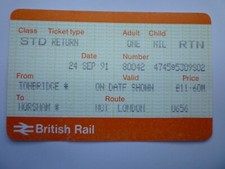 1991 Tonbridge To Horsham Railway station BR Ticket