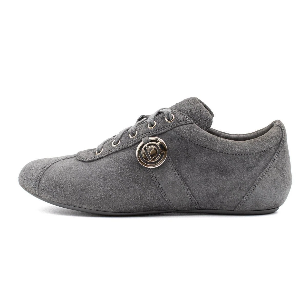 Baskets Dior logo métal daim cuir couleur gris chaussures pour femme EU: 38,5