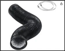 4 Inch 5 Feet Air Ducting, Flexible 1.5M Length Aluminum Dryer Vent Hose Kit for