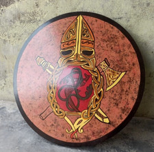 Designer Viking Wooden Shield Velhalla Knight Medieval Warrior Cosplay Larp Gift
