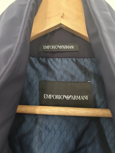 Emporio Armani Mens Gents Waterproof Windbreaker Jacket Coat Navy Blue 54 UK 44 - Picture 4 of 15