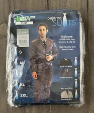 Costume Agent Black Pajama Suit Large High Quality Silk/Satin Finish Large New