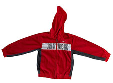 Authentic Nike Children's Windbreaker Jacket Red/Gray Size: 7