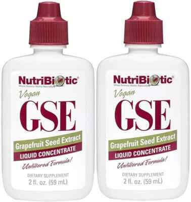 2 x NutriBiotic, Vegan GSE Grapefruit Seed Extract, Liquid Concentrate, 59 ml