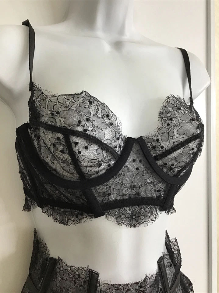 Sujetador Agent Provocateur Adara 34C/Corset liguero Con medias de nylon NUEVO CON ETIQUETAS 2 Foto 2 de 4