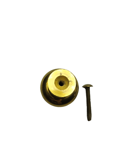 Vintage Solid Brass Door Drawer Cabinet Round Knob Pulls 1.125" Brass Screw - Picture 6 of 12