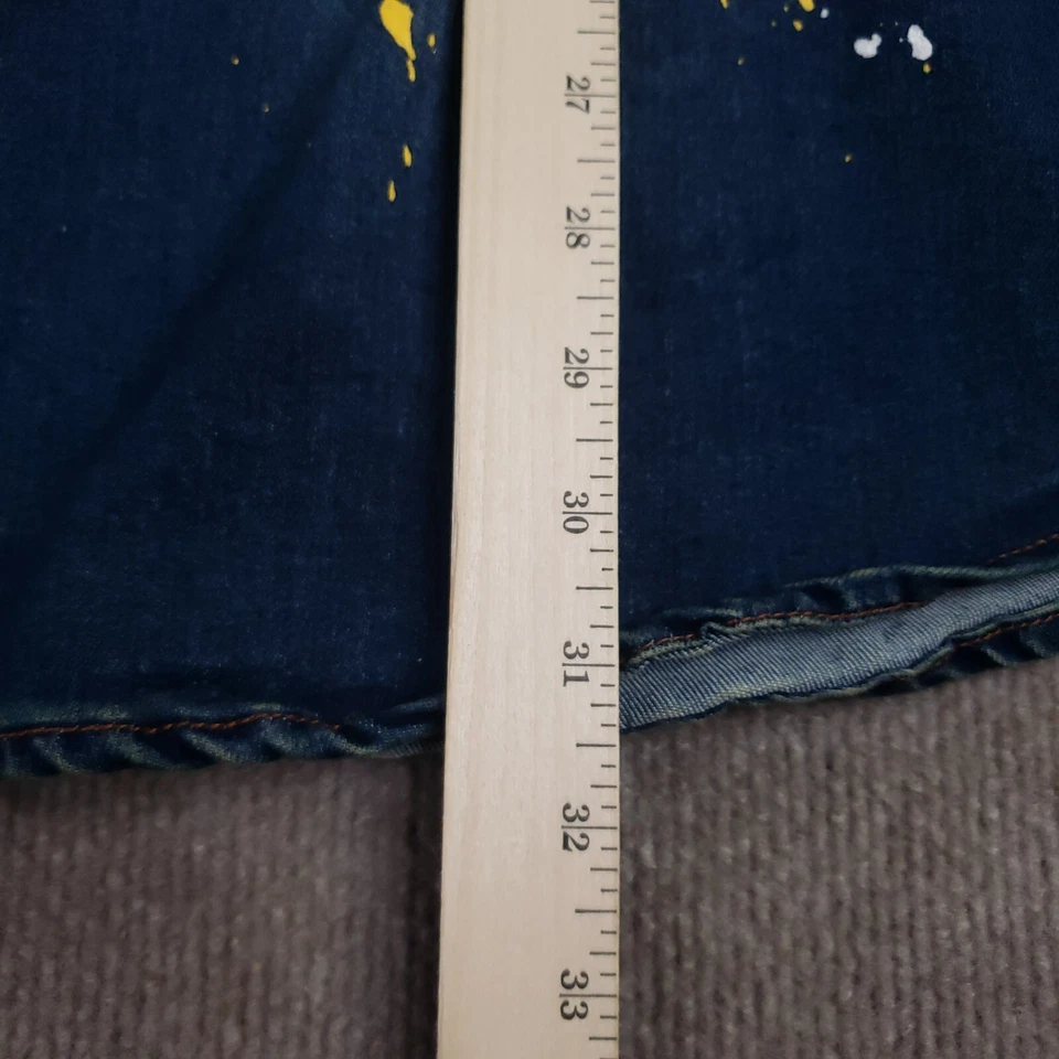 Chaqueta vaquera Stacy Adams para hombre 3XL azul bolsillos elásticos salpicaduras de pintura envejecida Foto 4 de 4