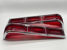 1966 Chevrolet Impala Rear Tail Light Lamp Lens Chrome Bezel Lh Rh 2pcs Pair