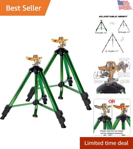 Versatile 2-Pack Tripod Impact Sprinklers - Effective Garden & Lawn Irrigation
