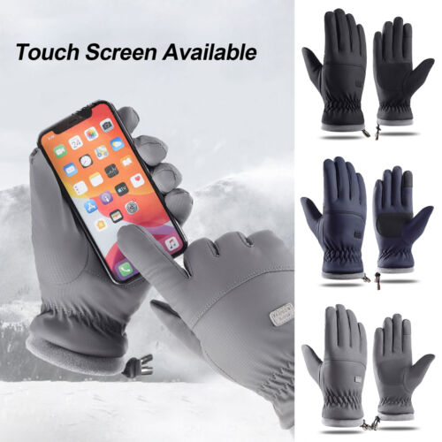 1 Pair Riding Gloves Touchscreen Cold Resistant Winter Thermal Adults Male - Picture 1 of 16