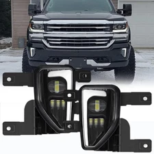 LED Fog Lights Driving Bumper Lamps w/DRL For 2016-2018 Chevy Silverado 1500