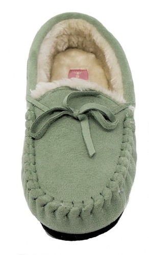 Dunlop, BETH Ladies Classic Moccasin Slippers Rubber Sole - £19.99 - POST FREE - Picture 16 of 31