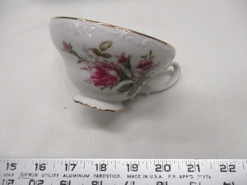 Castlecourt Porcelain Japan Rose Pattern Tea Cup Pink Flower 4.5 inch Drinking - Picture 2 of 5