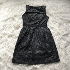 LRL Metallic Black Floral Lace Crochet Sheath 👗