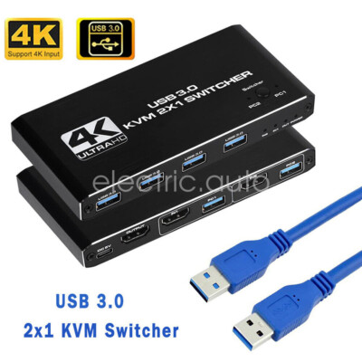 2×1 2X2 3x1 USB 3.0 HD-MI KVM Switch 4K 60Hz Monitor Extended Display Switcher