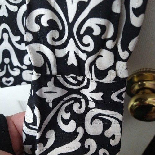 East 5th woman MP shirt long sleeve v neck black white front button up - Picture 5 of 12