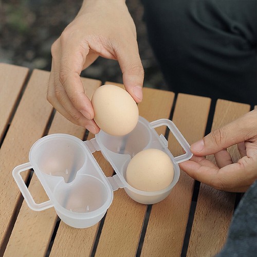 Eierbox mit 2 Gittern, Anti-Fall-Eierbehälter, Eierhalter für Camping, Picknick - Bild 10 von 12