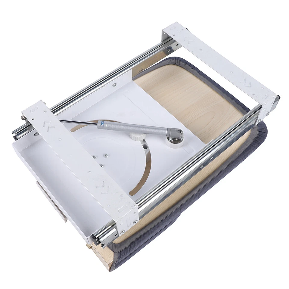 Tablero de planchar retráctil gris rotación 180° armario plegable estiba extraíble Foto 3 de 4