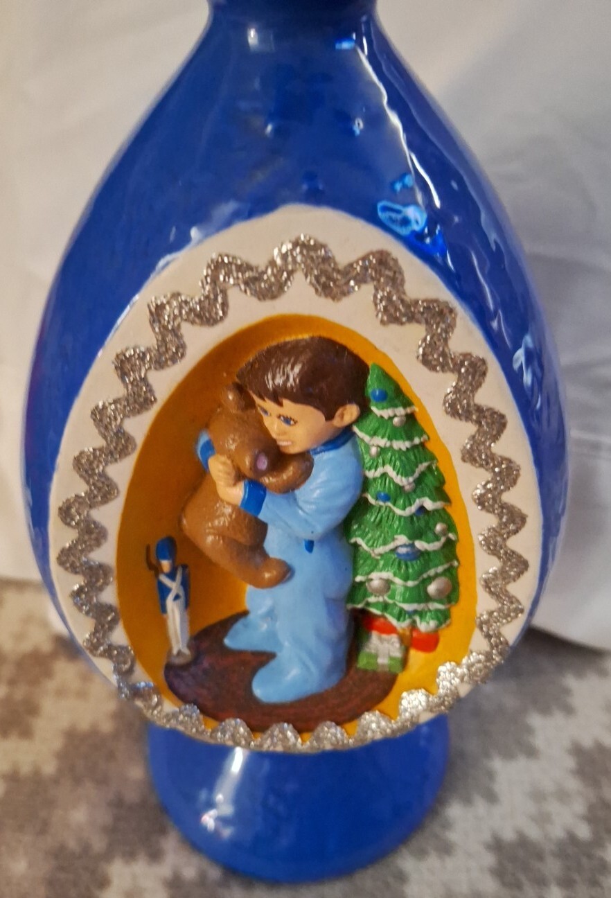 Vintage 14" Byron Molds Ceramic Christmas Tree Topper Or Table Decor Boy & Bear eBay