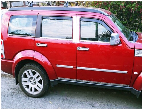Streamer cromado puerta lateral 4 puertas 4 piezas acero s para Dodge Nitro 2006 en adelante - Imagen 2 de 9