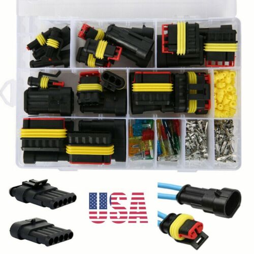 240pcs Waterproof Automotive Electrical Wire Connectors Terminals Plug 1-6pin