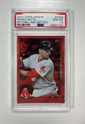 2014 TOPPS UPDATE MOOKIE BETTS BATTING - RED HOT FOIL