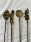 Vintage Turkish Stainless Steel Brass Shish Kabob Lamb BBQ Skewers Lot, Antique  — photo 3