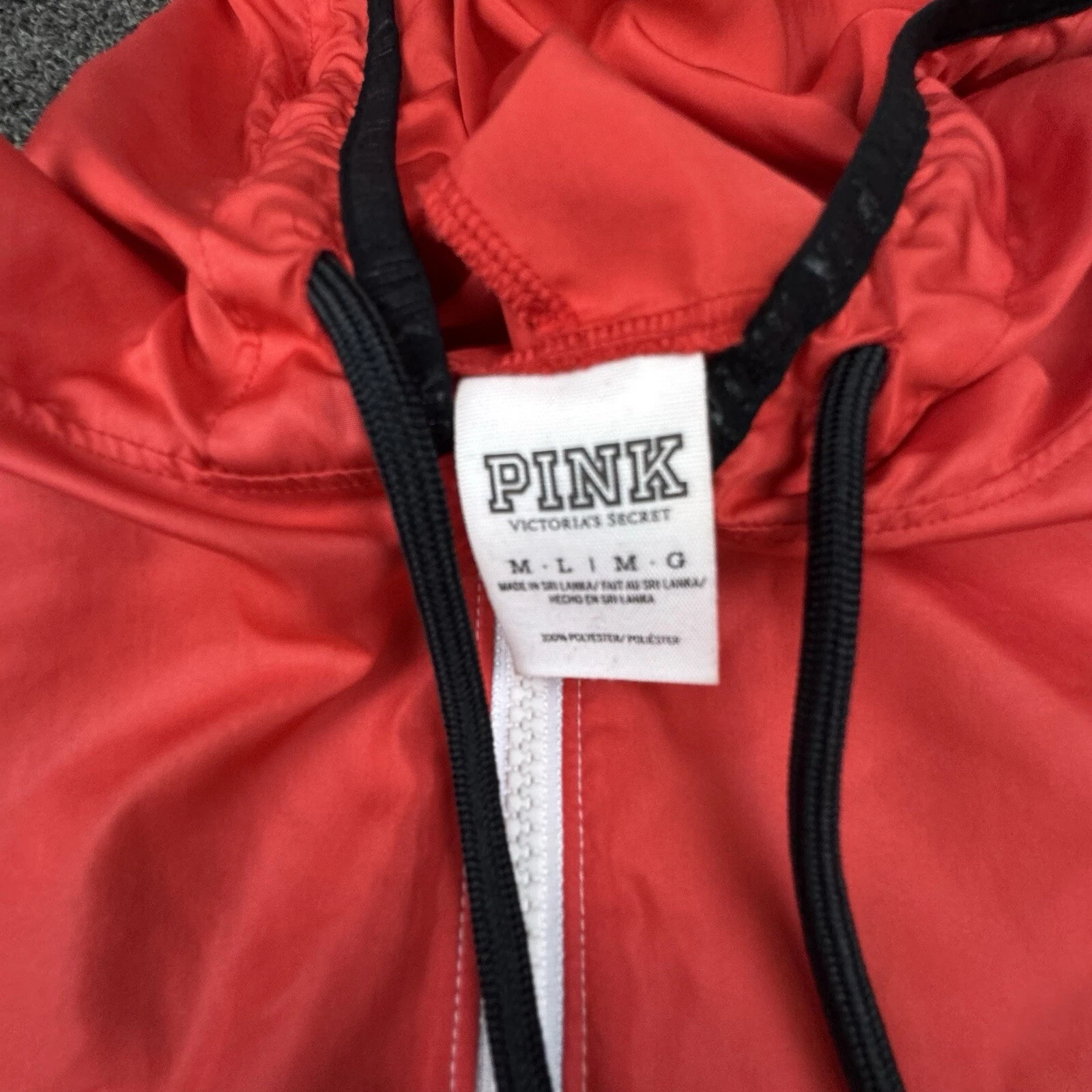 UNDERCOVER VICTORIAS SECRET ROSA Patriottico Rosso Bianco Full Zip Merica WINDBREAKER