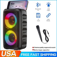 Portable Bluetooth Speaker Sub Woofer Heavy Bass Loud Sound Party System w/ MIC