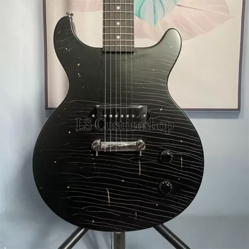 1959 lp Junior Double Cut Electric Guitar Ebony Heavy Aged Solid Body P90 Pickup