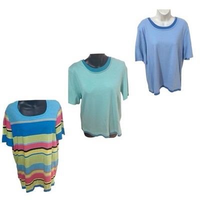 Lot of 3 Liz & Me Knit Short Sleeve size 0X (14/16) NWT