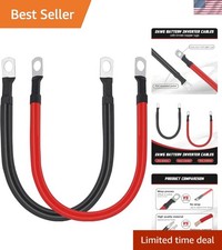 2 AWG Battery Cable 2AWG Gauge Pure Copper Battery Inverter Cables with 3/8 i...