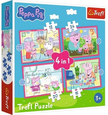 NEW Trefl Jigsaw Puzzle 4 in 1 Pieces 3+ Ages Peppa Loves Adventures