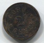New Richmond WI Fall River Canning Corn 2c Check Brass 23mm Token See Scans — photo 2