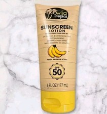 Wild Tropics SPF 50 Sunscreen Lotion 6 fl oz - Fresh Banana Scent ? NEW 1.58 per gallon