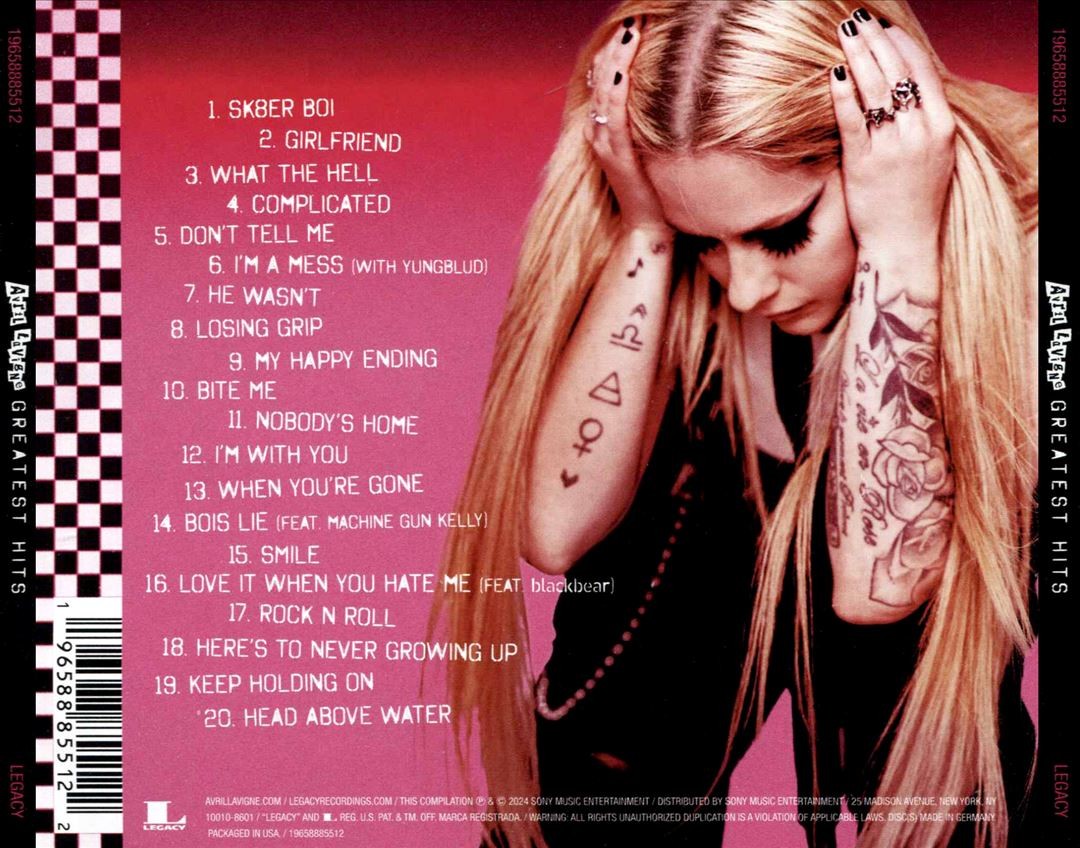 欧2LP Avril Lavigne Greatest Hits 19802803281 Legacy /00520 Avril Lavigne – Greatest Hits – 2 x Vinyl (Green [Neon Green