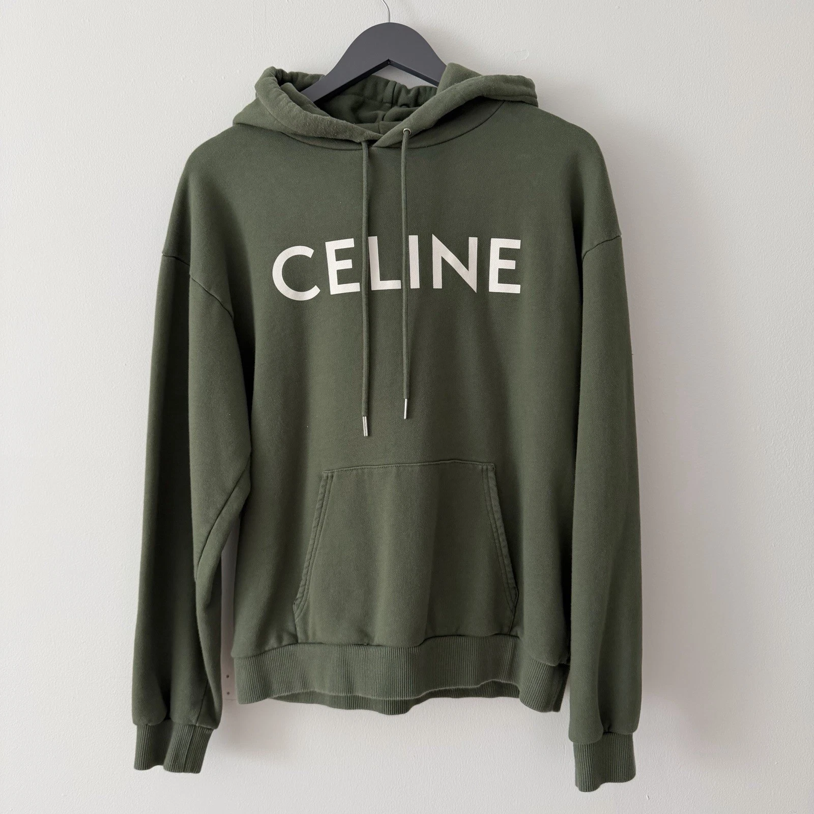 Celine — Celine Loose Logo Hoodie in Cotton Fleece