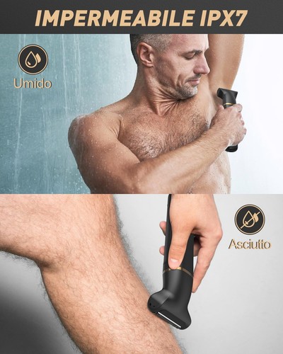Rasoio Elettrico Corpo Uomo 3 In 1 Rasoio Parti Intime Uomo per Torace Gambe - Foto 13 di 24