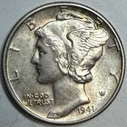 1941 D Uncirculated Mercury Silver Dime Bands! Exact Coin Imaged #MERC104