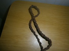 Mid 2000's AmericanEagle O. brown leatherkeyring/bottle open necklace.55cm(E20b3