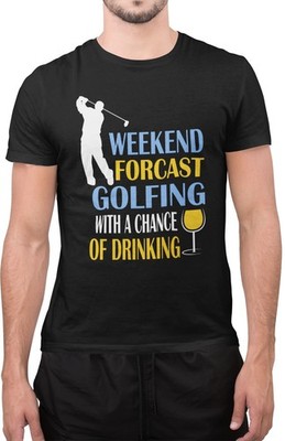 Weekend Forcast Golfing Sarkastisch für Golfliebhaber Golfen für Unisex T-Shirt